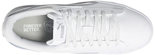 Image of Puma Girls Vikky v3 Bioluminescence Jr Puma White-Puma Silver Sneaker - 4 UK (38761302)