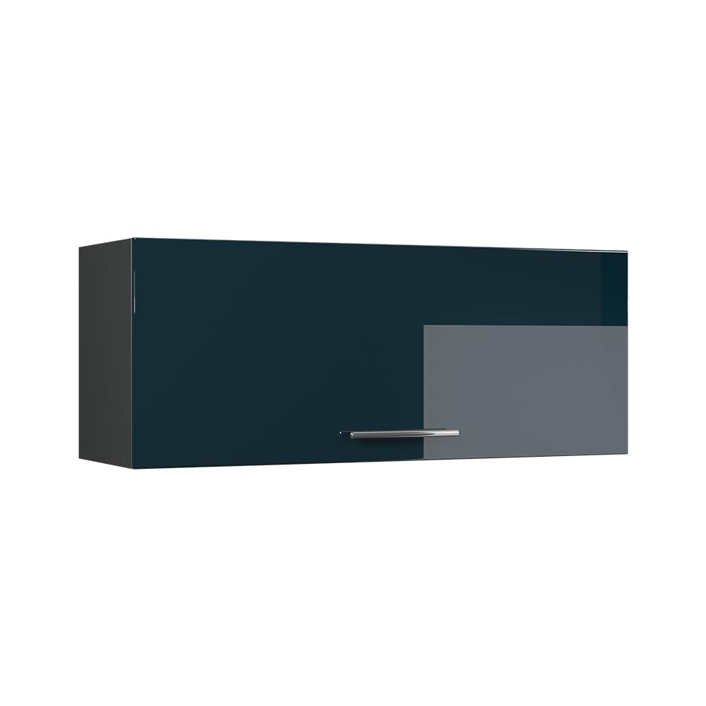 Vicco Wall cabinet Fame-Line, Dark blue high gloss/Anthracite, 100 cm