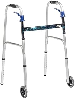 Drive Medical 10226-1 Trigger Release Folding Walker, Brushed Steel