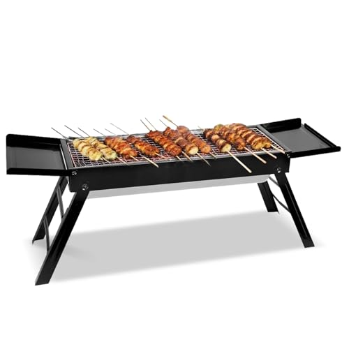 Sghtil Barbacoa de carbón plegable, barbacoa plegable – Equipo de cocina para portátil al aire libre para picnic, jardín, senderismo, playa, camping y otras actividades al aire libre