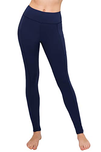 ALWAYS Women's High Waist Yoga Pants - Premium Soft Tummy Control Workout Stretch Solid Pants with Pockets Navy S - image 2