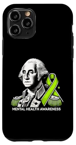 USA Mental Health Awareness Green Ribbon George Washington Carcasa para iPhone 11 Pro