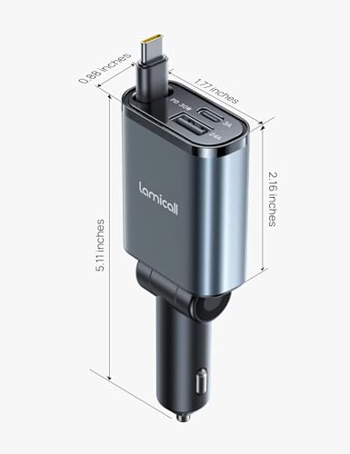 Lamicall 57W USB C 3-in-1 Retractable Car Charger - image 8