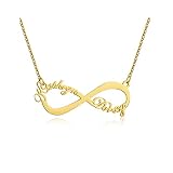 Customized Name Necklace, Moorcowry 18K Plated Gold Nameplate Necklaces Personalized Jewelry for Wom