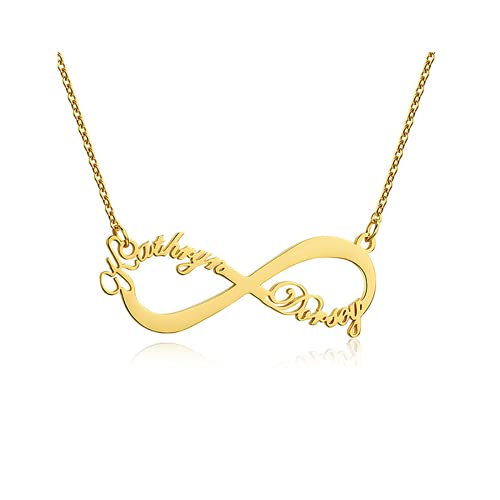 Customized Name Necklace, Moorcowry 18K Plated Gold Nameplate Necklaces Personalized Jewelry For Women Christmas Birthday Gift #TOP5