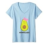 donna avocado mom guacamole mamacado avocado maglietta con collo a v