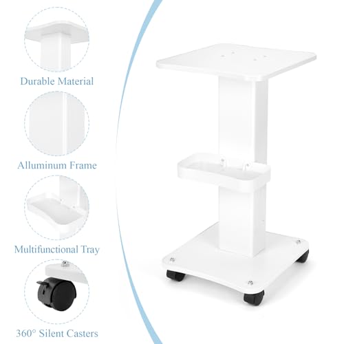 bimiti Kosmetikwagen mit Rollen ABS Salonwagen 67×34×37.5cm Tragbar Beauty Salon Trolley, Kosmetikwagen Salon SPA Rollwagen für Schönheitsinstrument