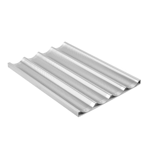 Restaurantware Baguette Pan 6 Pack of 25.9 x 17.9 x 1.1 Inches 4-Loaf Compartments Aluminum Artisan Bread Baking Tray Perforated Metal Loaf Baking Tray Silver by Restaurantware - Used condition - US$380.85