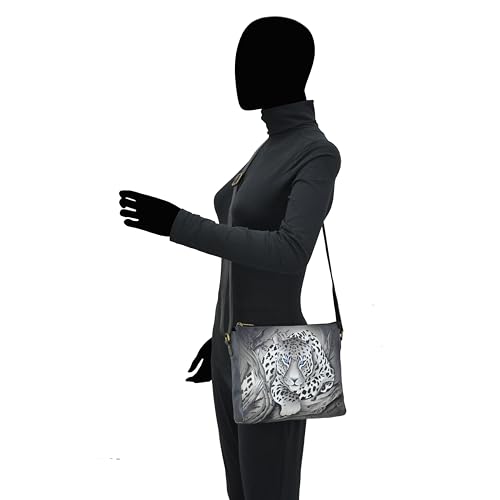 Image of Anna by Anuschka Women's Hand-painted Women's Genuine Leather Slim Medium Crossbody