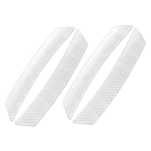 Image of 2PCS Car Reflective Trim Side Marker Stickers, Side Reflectors for Car, Anti-Collision Automatic Bumper Fender Stickers, Auto Exterior Accessories Reflector Guard Fit Cars (White, 4PCS)