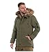 Military Wear Fish Tail Parka Winterjacke Herren Oliv XXL | Lange Warme Jacke mit Fellkapuze | 6 Taschen | 75% Baumwolle | Gefütterte Militär Parka Grün | Taktischer Casual-Stil | Kälteschutz