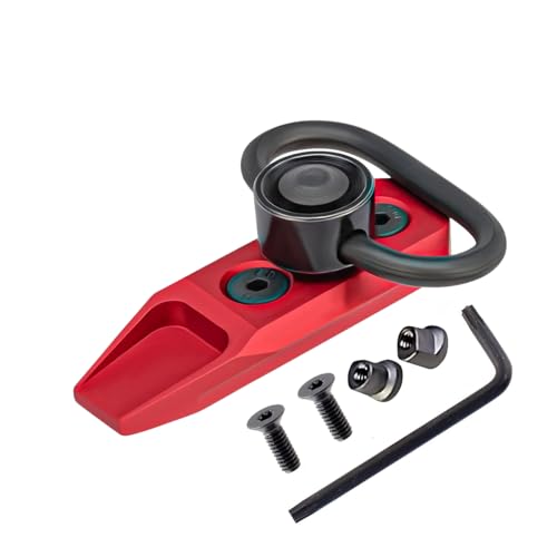 Alloy Red Tactical KeyMod Modular Direct Attachment Quick Detach QD Sling Swivel Mount Kit-Push Button