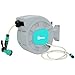 Produktbild Outsunny Schlauchtrommel mit Gartenschlauch 25m, 180° schwenkbar Schlauchbox, Schlauchaufroller zur Wandmontage, Wasserschlauchaufroller mit automatische Aufrollung, 7-Funktionen Handbrause, Grün+Grau