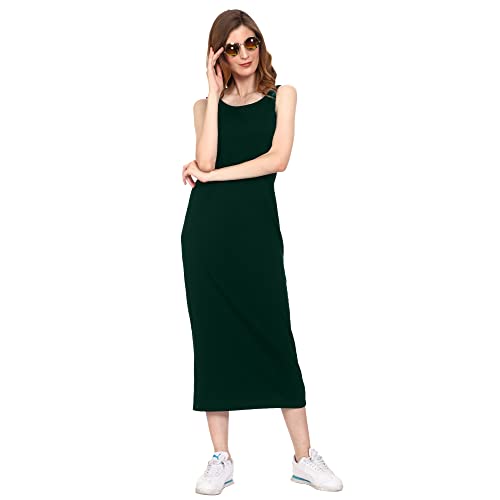 Image of ROARERS Women Maxi Length Sleeveless Cotton Black Dress