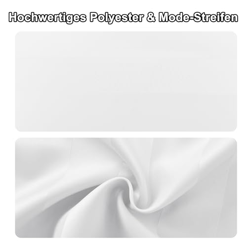 XWZO Tischdecke Gestreift Abwaschbar Eckig tischdecken Lotuseffekt Schmutzabweisend Wasserabweisend Tafeldecke Weiß 140 x 180cm – Ansicht 3