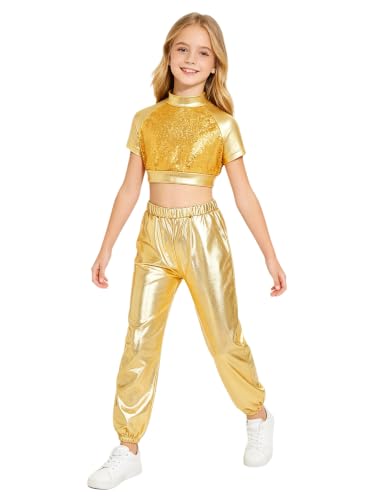 Vestido danza moderna de jazz con tejido metálico brillante y elasticidad superior