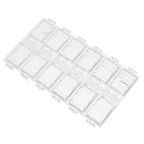SEWACC Scatola Portaoggetti Perline Trasparente con Scomparti Indipendenti Contenitore Compatto per Nail Charms e Accessori Nail Art Organizer Portatile per Smistamento e Immagazzinaggio