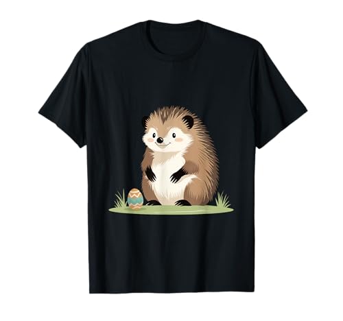 Ilustración Animal de Pascua con Erizo y Huevo Camiseta