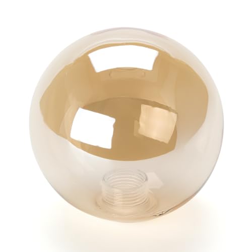 ORION LIGHTSTYLE Paralume in vetro per lampada G9 con filettatura interna, 10 cm, foro di ricambio 22 mm, cromato, specchio ambra, oro