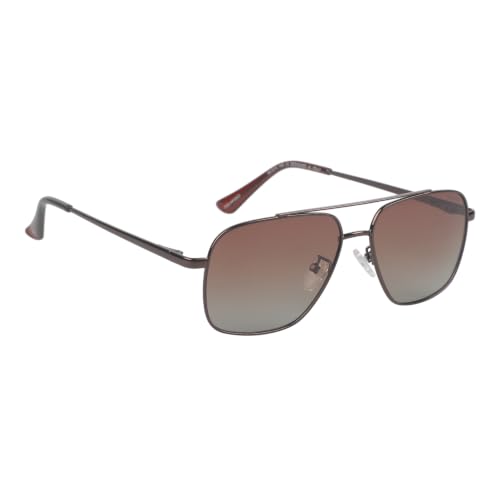 Image of Fueel Polarized Square Sunglasses for Men & Women | UV Protected Retro Half Frame Sunglasses | Lightweight Stylish Black Frame