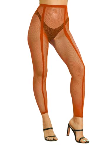 Image of VINICUNCA Women's Footless Fishnet Stockings Sparkle Rhinestone High Waist Tights Pantyhose