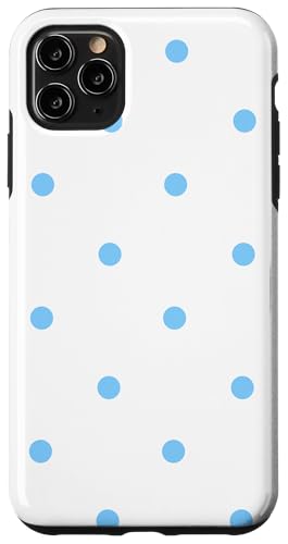 White and Light Blue Polka Dots Classic Polkadots GirlPreppy �X�}�z�P�[�X iPhone 11 Pro Max �p