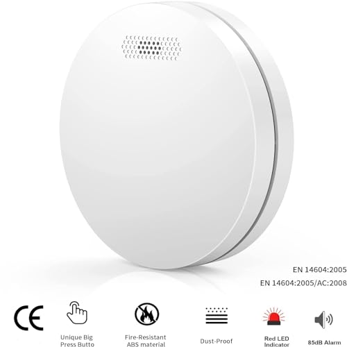 XINDUM Rauchmelder Vernetzt 6er Set Funkrauchmelder mit 10 Jahre Batterie Flach weiß Feueralarm...