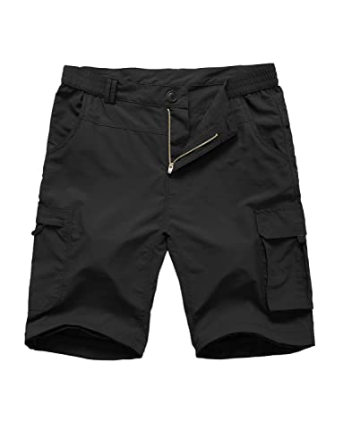 Men's Hiking Pants Quick Dry Lightweight Convertible Zip Off Breathable Cargo Pants For Outdoor, Fishing,Black 40 #TOP3