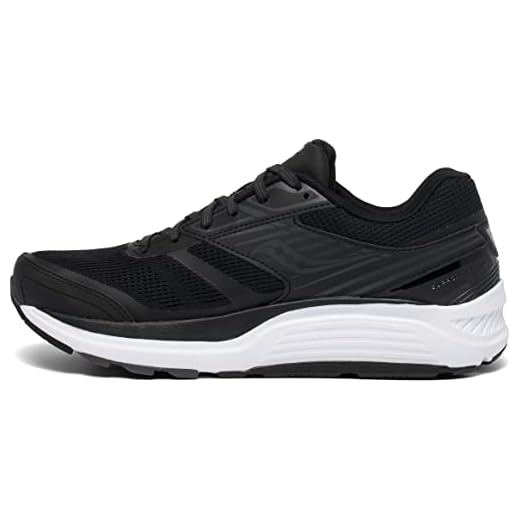 Saucony Men's Echelon 8 Running Shoe, Black/White, 8 Wide