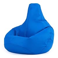 Bean Bag Bazaar Dalton Kids Bean Bag, Blue, Water Resistant, Gaming Chair for Kids, Beanbag for Indoor and Outdoor Use with Filling Included, Childs Chair ideal for Bedroom, Playroom, Garden