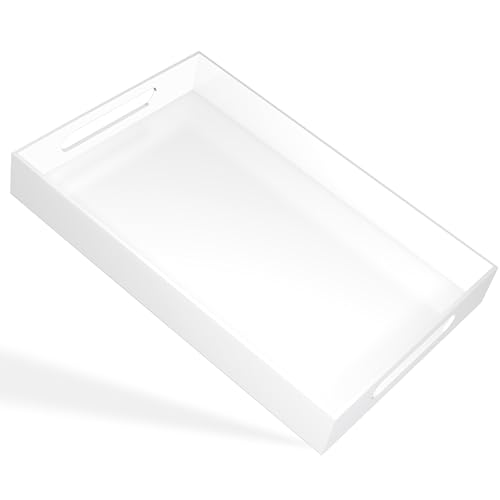White Tray 16×12" with Cut Handles - Spill Proof Decorative
