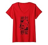 Photo Gallery donna giapponese distressed vintage devil retro demone teschio & kanji maglietta con collo a v Photo Gallery donna giapponese distressed vintage devil retro demone teschio & kanji maglietta con collo a v
