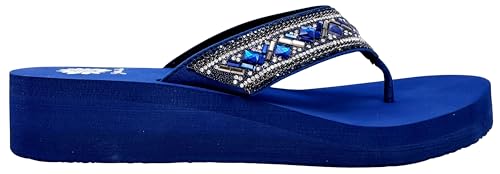 Yellow Box Women's Saverina Wedge Sandal, Round Toe, 1.5 Inch Heel, 0.75 Inch Platform, Comfortable Flip-Flop4