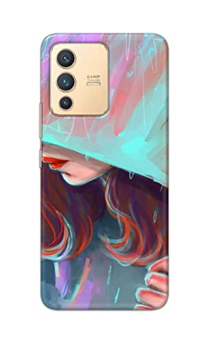 Image of PRINTFIDAA Pretty Woman Under The Umbrella Painting Printed Designer Hard Case for Vivo V23 5G Back Cover -(e) RPM1007