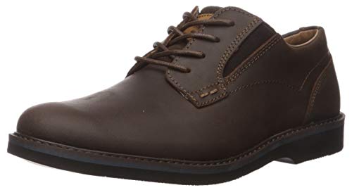 Nunn Bush Men's Barklay Plain Toe Oxford Lace Up, Brown Crazy Horse, 12 Wide