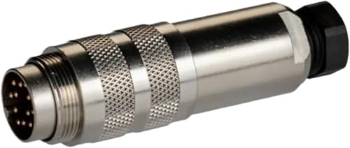 Conector miniatura industrial M16 de 12 pines con rosca segura para evitar desconexiones