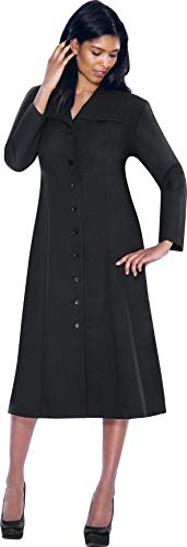 Button Down Clergy Dresses for Women - Elegant Church Dress & Uniform, Clergy Robes Women Choir Robes G11573