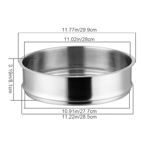 Cesta de acero inoxidable de 28 cm con diseño resistente para cocina 5