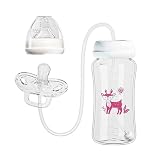 Selbsternährungsflasche – Silikon-Futterspender | Auslaufsicherer Schnuller – Babyflasche Mit Anti-Kolik-Design, Weicher Silikonsauger Für Den Übergang Zum Stillen, Auf Reisen, In Den Kindergarten Und