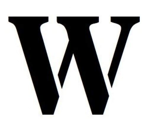 8x10 Large Letter Stencil from 4 Ply Mat Board-Stardos Font-Letter W