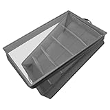 PRETYZOOM Caja para Utensilios con Compartimentos y Tapa Transparente, Estuche Portátil de Tela para Cubiertos, Organizador Compacto para Almacenamiento en Cocina y Comedor