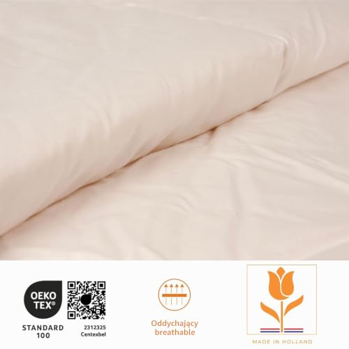 sleepling Całoroczna kołdra Lyocell Tencel bawełna średnia kołdra 155 x 220 cm, biała
