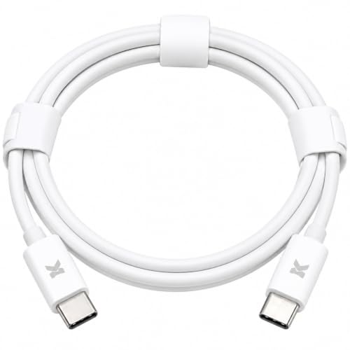Image of USB Type C to Type C Cable Fast Charging & High Speed Data Sync Braided USB-C (White)