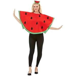 Funidelia | Disfraz de sandía para hombre y mujer Fruta, Comida – Disfraz para adultos y divertidos accesorios para Fiestas, Despedida de Soltero, Carnaval y Halloween – Talla única – Rojo