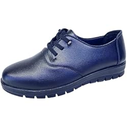 Uniformes Camareros Elegantes Zapatillas Confort Mujer - Comodidad y Estilo para Trabajo Cocina Zapatos Comodos Trabajo Chef Camarero Hostelería, Calzado Cocina Diseño Uniforme Vestir (Azul Marino, 37)