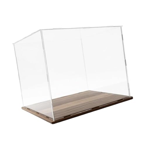 Boîte de rangement étanche en acrylique transparent avec socle bois