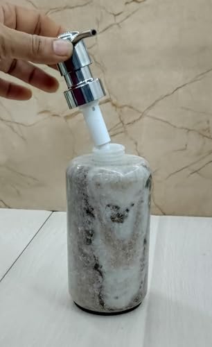 Image of Bathroom Soap Dispenser for Wash Basin & Home Decor Bath Accessories Off White Marble Liquid Dispenser handwash soap | Shampoo |Lotion Dispenser for Bathroom & Kitchen Best in Quality
