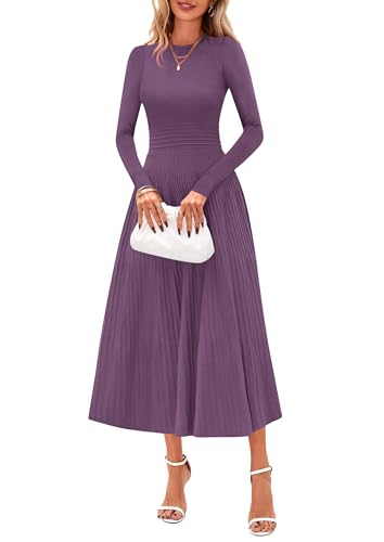 PRETTYGARDEN Womens Sweater Dress 2026 Long Sleeve Elegant Knit A