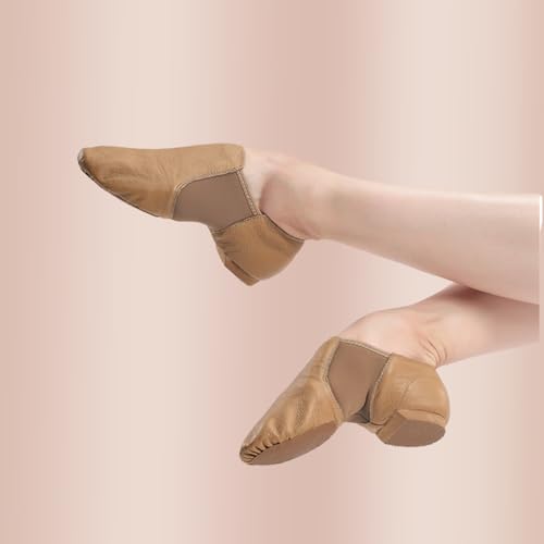 Jazz Shoes for Women Men PU Leather Unisex Slip-On Dance Shoes2