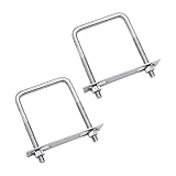 Picture of FOCMKEAS 2 Sets 304 Stainless Steel Square U-Bolts 3.94"(100mm)Inner Width, 5.91"(150mm)Length Stainless with M10 Nuts, Frame Plate, Accessories for Automobiles Trailer, Boat Trailer Industrial Parts